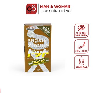 Bao cao su Siêu mỏng,Gân gai Co giãn Truyền nhiệt nhanh Sagami Xtreme Feel Up Hộp 10