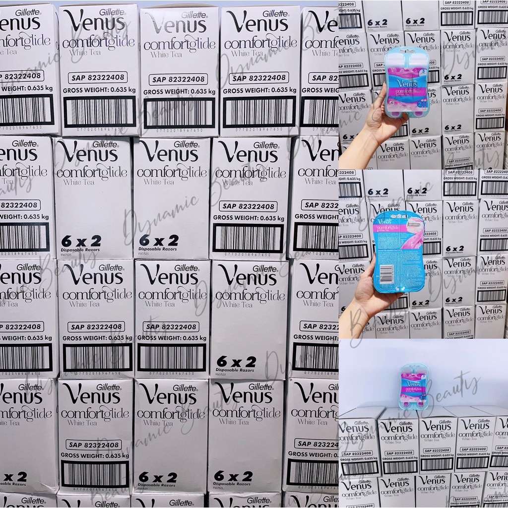 Bộ 2 dao cạo cho nữ có đầu bơ gillette Venus comfortglide white tea venus spa 3 blades