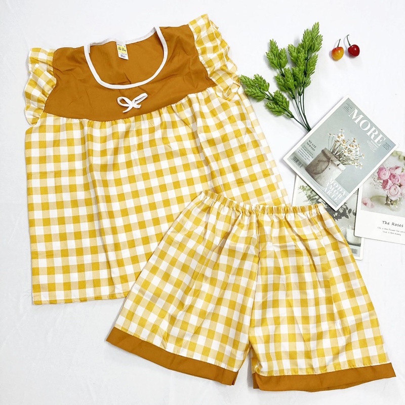 Đồ bộ mặc nhà freesize từ 40-45kg , đồ bộ cho nữ, cho bé gái lớn vải mềm - B10