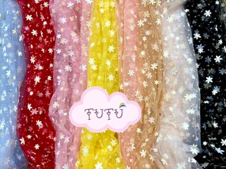 Vải voan lưới hoa nhí khổ 1.6m