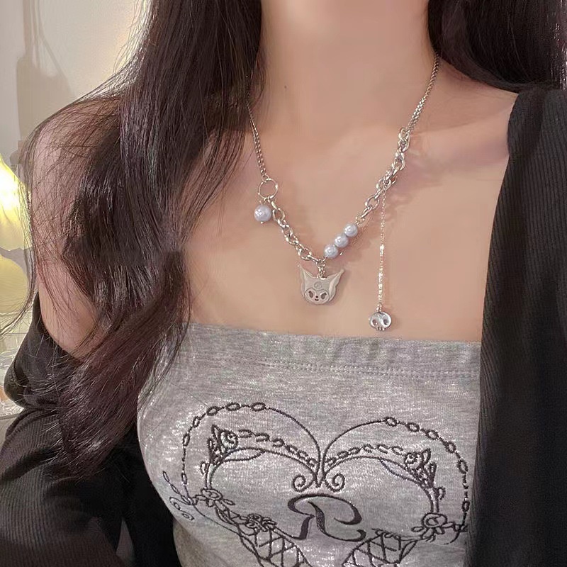 Dây Chuyền Hình Đầu Lâu Phản Quang Độc Đáo Phong Cách Harajuku Cho Nữ