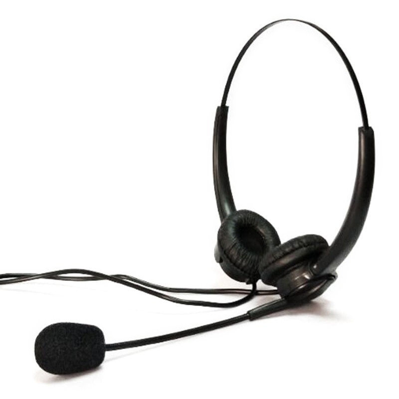 CRE  USB Noise Reduction Headset with Microphone Gooseneck Mic Call Center Office PC Computer On Ear Wired Headphones