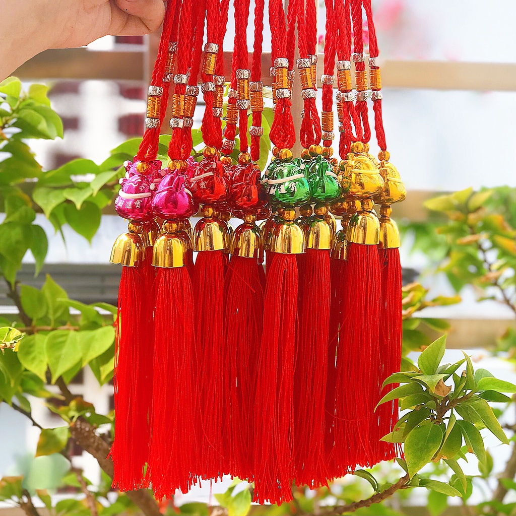 Dây treo hình mèo phong thủy dễ thương, nhiều màu sắc, thích hợp để trang trí