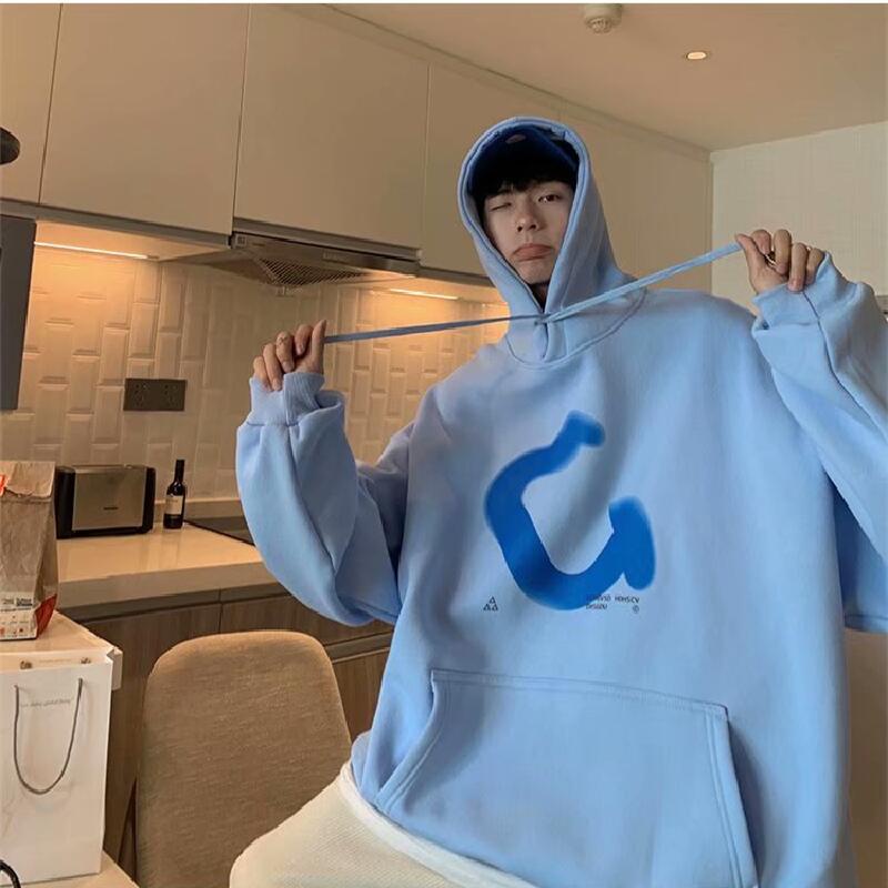 Áo hoodie dáng rộng in chữ phong cách hiphop đường phố Hàn Quốc thời trang dành cho cặp đôi kích thước M-5XL