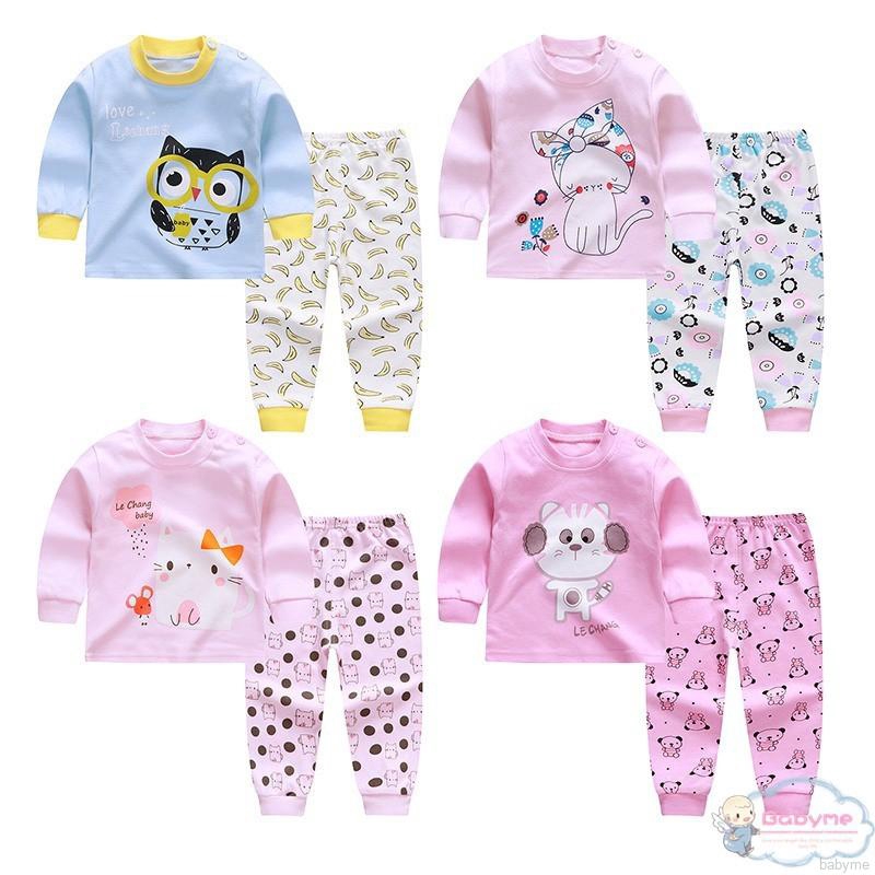 Bộ quần áo thun dài tay họa tiết hoạt hình cho bé