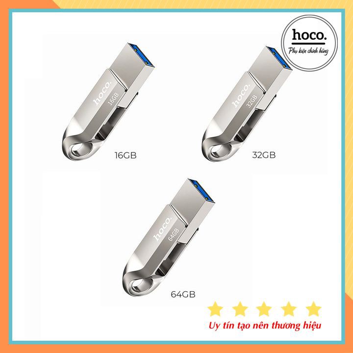 USB 2 Đầu ( USB + TYPE-C ) 3.0 Hợp Kim Kẽm 16/32/64GB Tích Hợp Hoco UD8/ Hoco UD10 - Chính Hãng