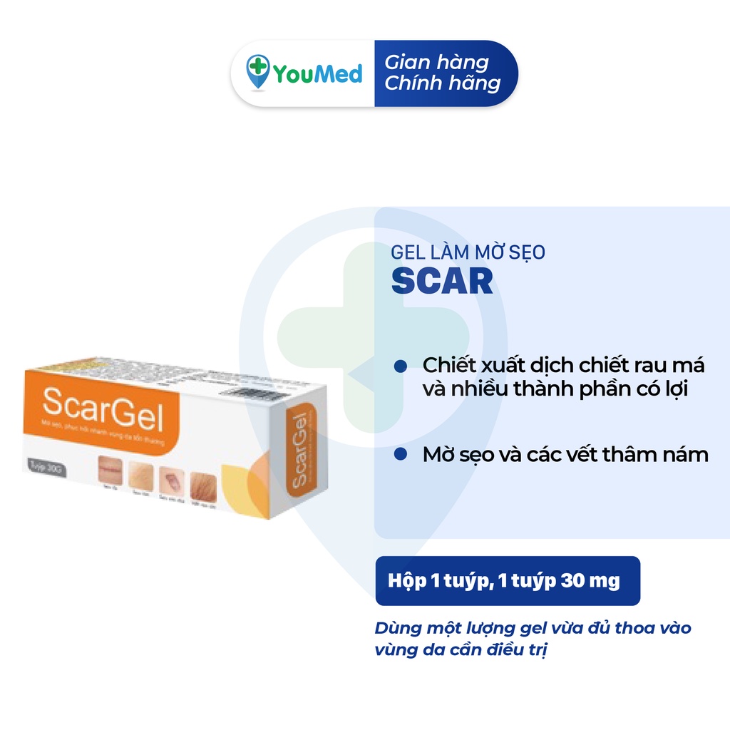 Scar gel làm mờ sẹo, phẳng vết sẹo (Tuýp 28g)