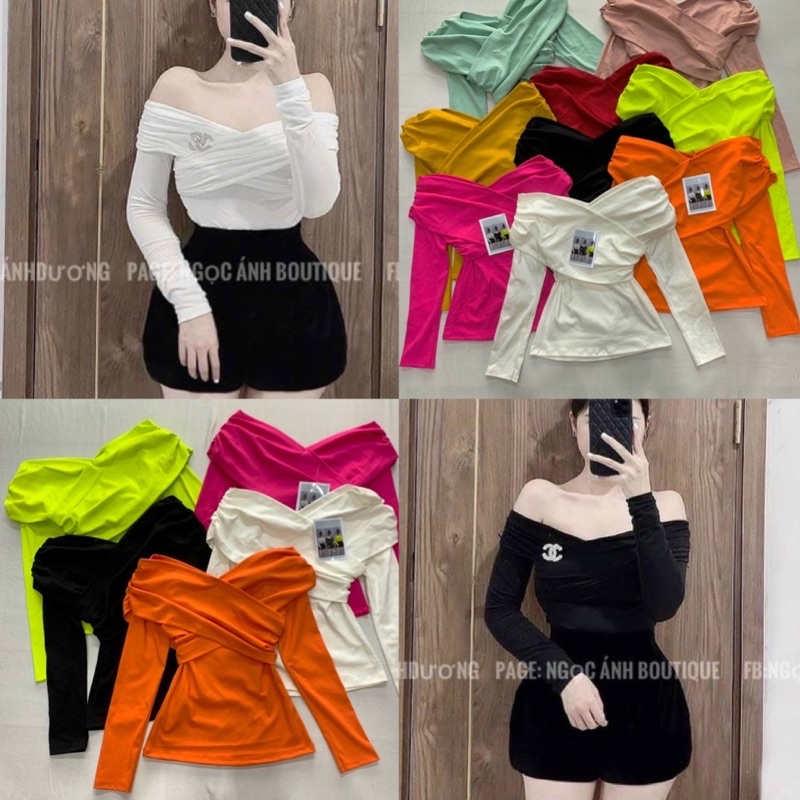 Áo thun kiểu bẹt vai