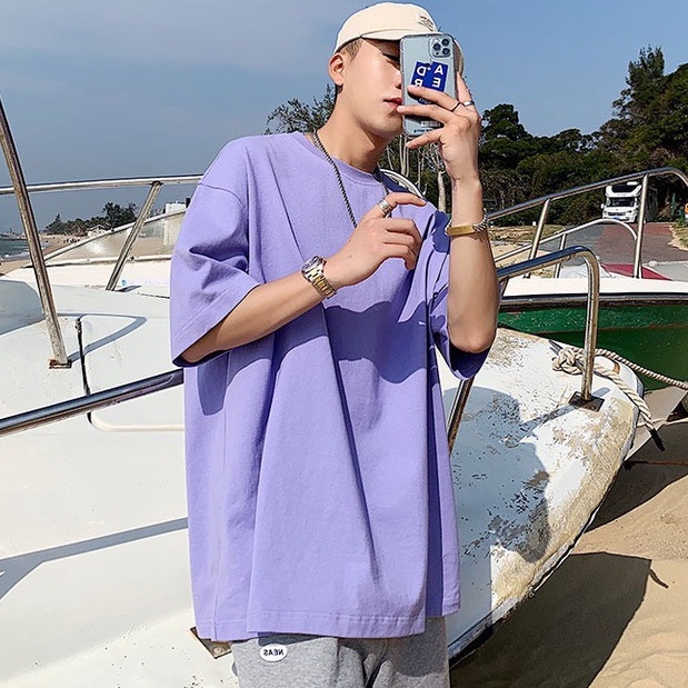 Áo thun Unisex HM1986 Basic Tee phông trơn nam nữ tay lỡ oversize form rộng 12 màu