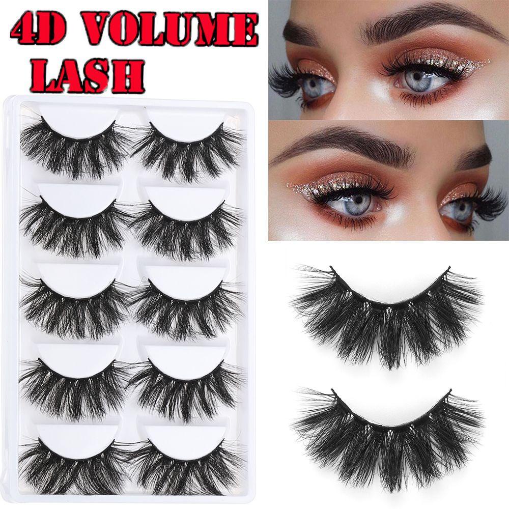 Set 5 Cặp Lông Mi Giả 4D Dài Tự Nhiên Trang Điểm Cho Nữ