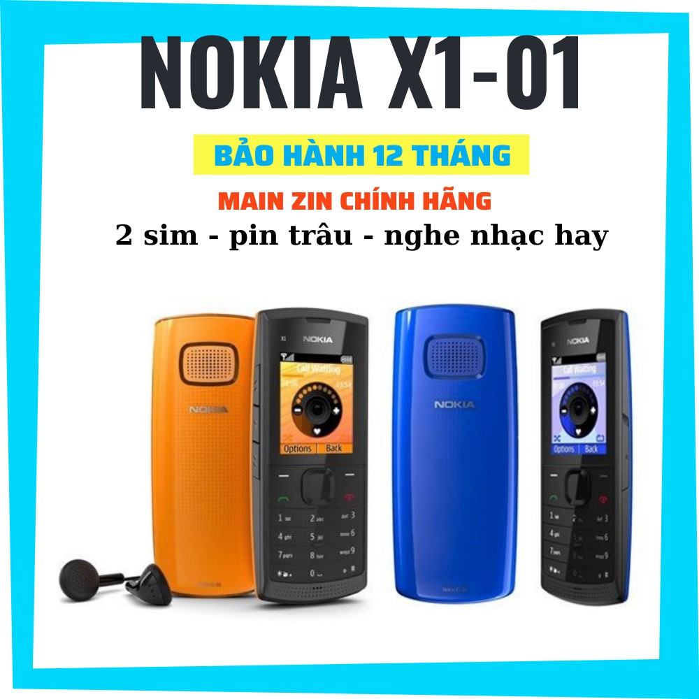 Điện thoại 2 sim chính hãng giá rẻ Nokia X1-01, nhỏ gọn, bền đẹp