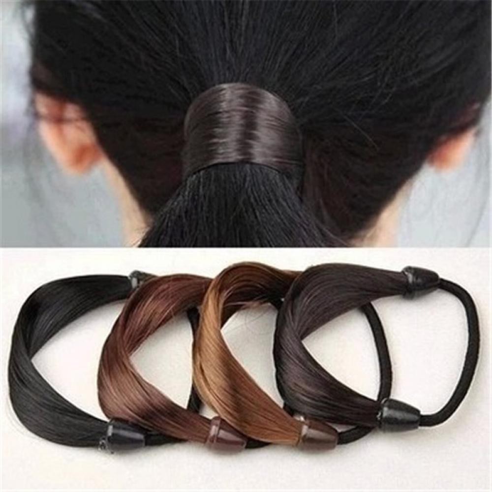 Dây thun buộc tóc thiết kế có tóc giả cá tính thời trang Hàn quốc dành cho nữ
