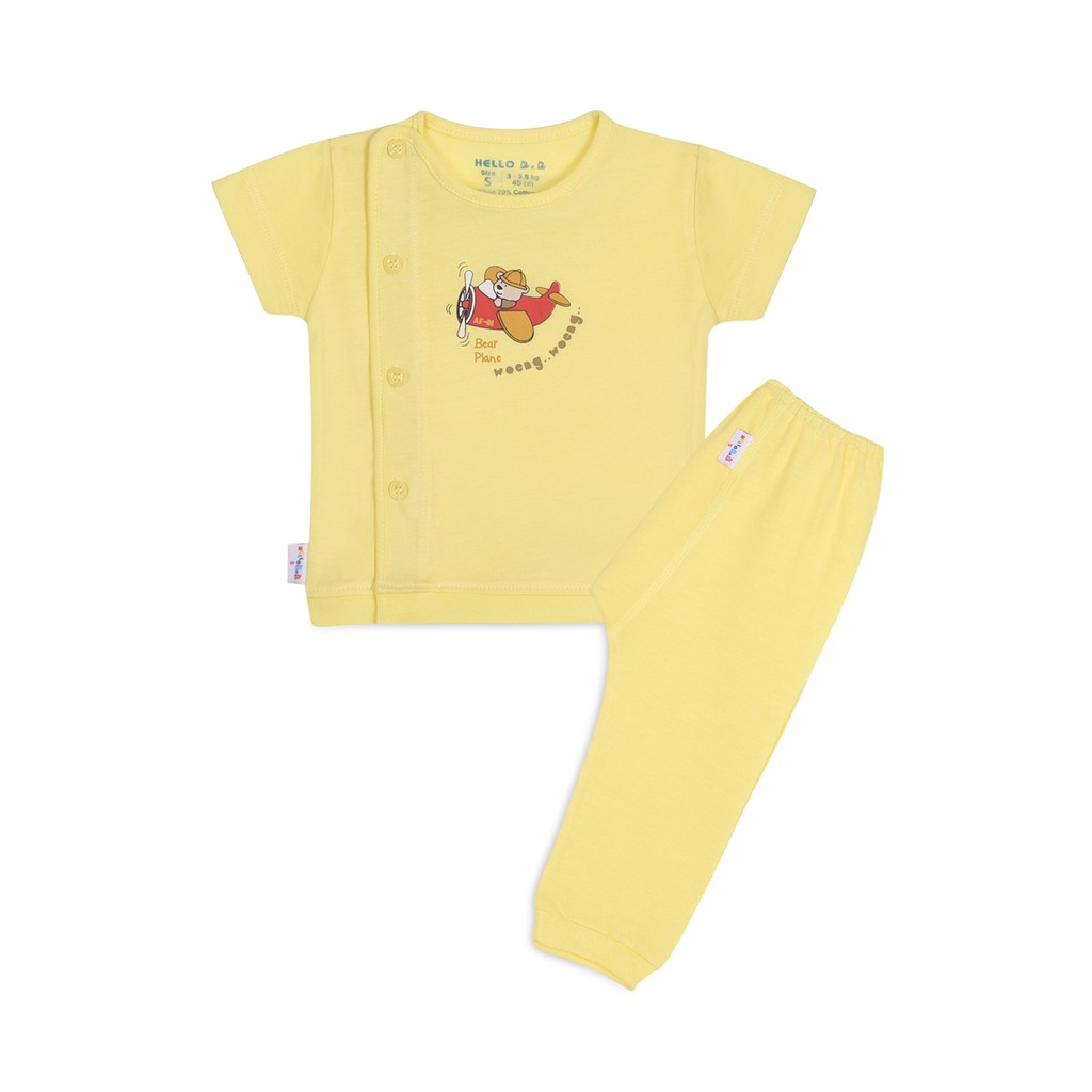 Bộ đồ sơ sinh bác sĩ bo tay ngắn 1327 Hello BB