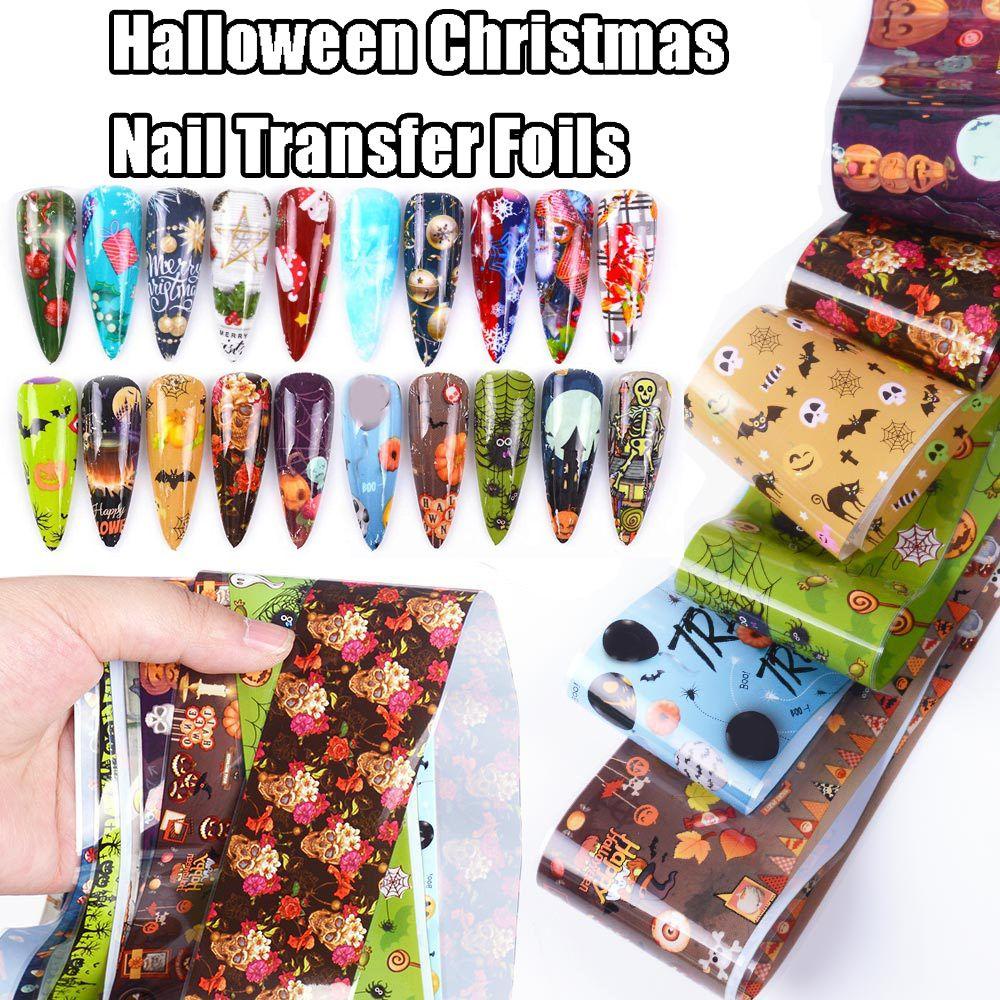 Bộ 10 Miếng Dán Trang Trí Móng Tay 3D DIY Chủ Đề Giáng Sinh