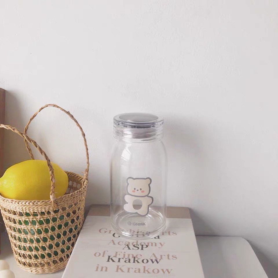 Bình đựng nước thủy tinh họa tiết gấu xinh xắn | BigBuy360 - bigbuy360.vn