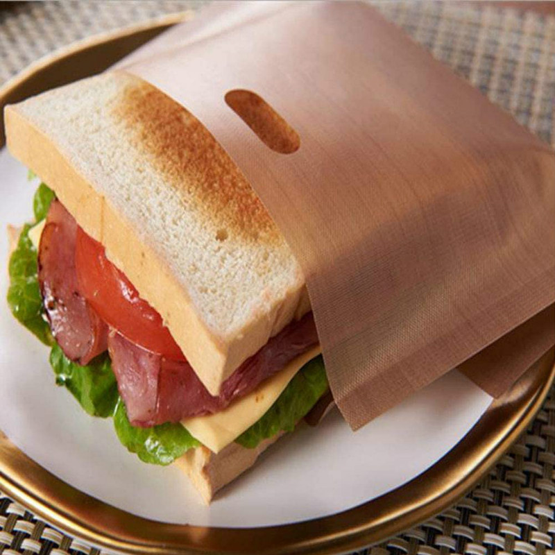 JOSMOMO 3 cái Túi nướng bánh mì có thể tái sử dụng Túi bánh mì không dính Túi bánh mì Sandwich Tráng sợi thủy tinh Bánh mì nướng lò vi sóng Dụng cụ làm bánh ngọt