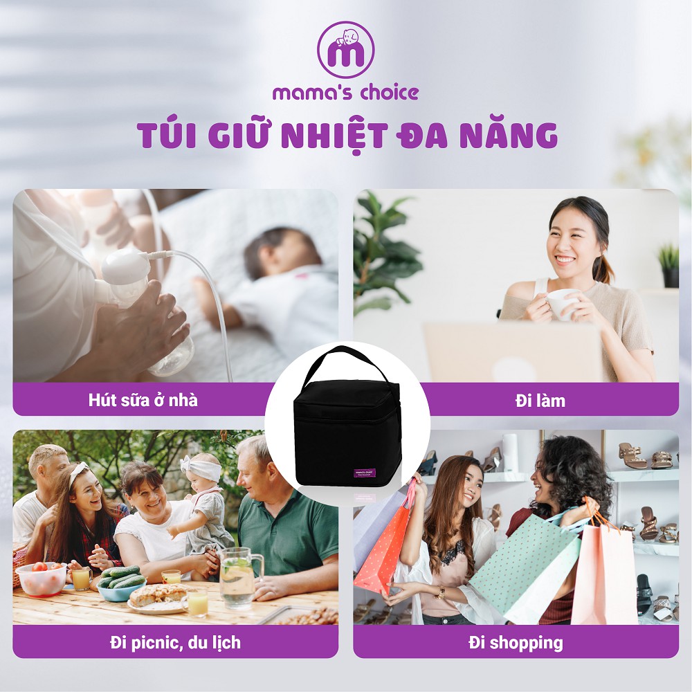 Túi Đá Khô Mama’s Choice, Giữ Lạnh Sữa Mẹ, Đựng và Giữ Ấm Đồ Ăn Cho Bé, Chất Liệu Cao Cấp 4 Lớp Dày Dặn