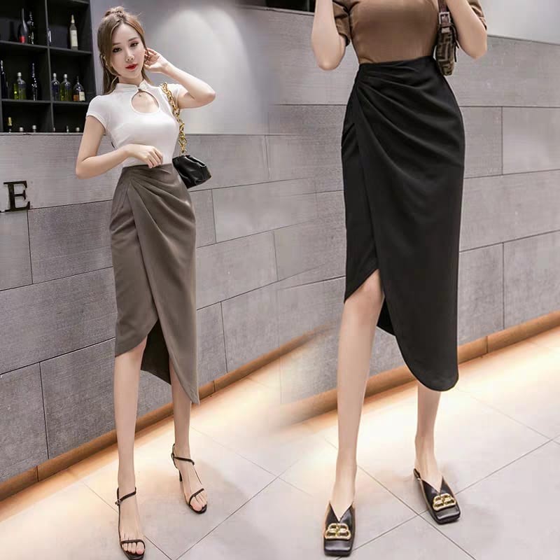 chân váy chữ A cách điệu mớ