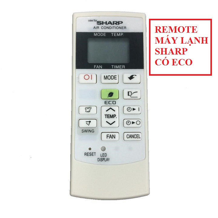 [Mã ELHA22 giảm 5% đơn 300K] Remote điều khiển máy lạnh Sharp loại mới có ECO -Bh đổi mới -tặng kèm pin