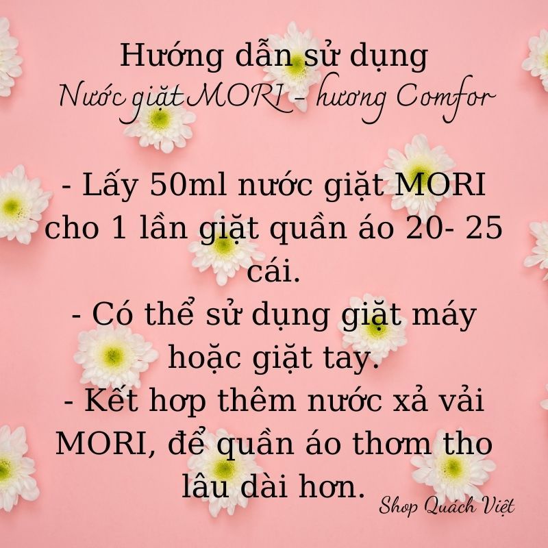 Nước giặt cao cấp MORI Hương Comfor, can 10L