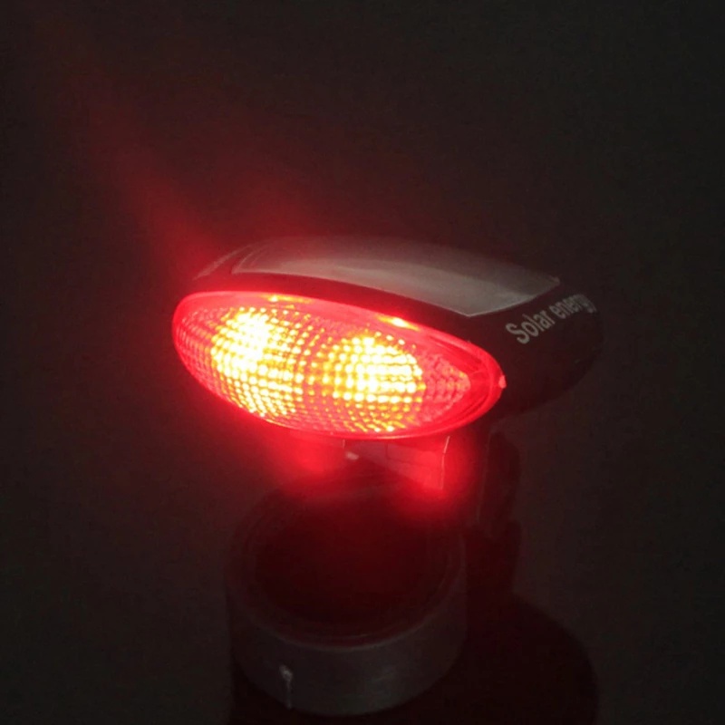 1 đèn LED đỏ cảnh báo an toàn 3 chế độ cho xe đạp leo núi sử dụng năng lượng mặt trời