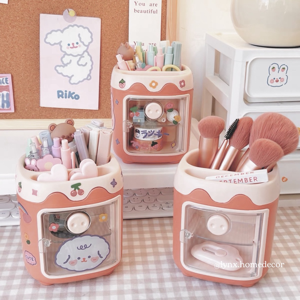 Ống Cắm Bút + Tủ Để Đồ Đa Năng 2in1 Hình Lợn Dễ Thương Màu Pastel Kẹo Ngọt Lynx Home