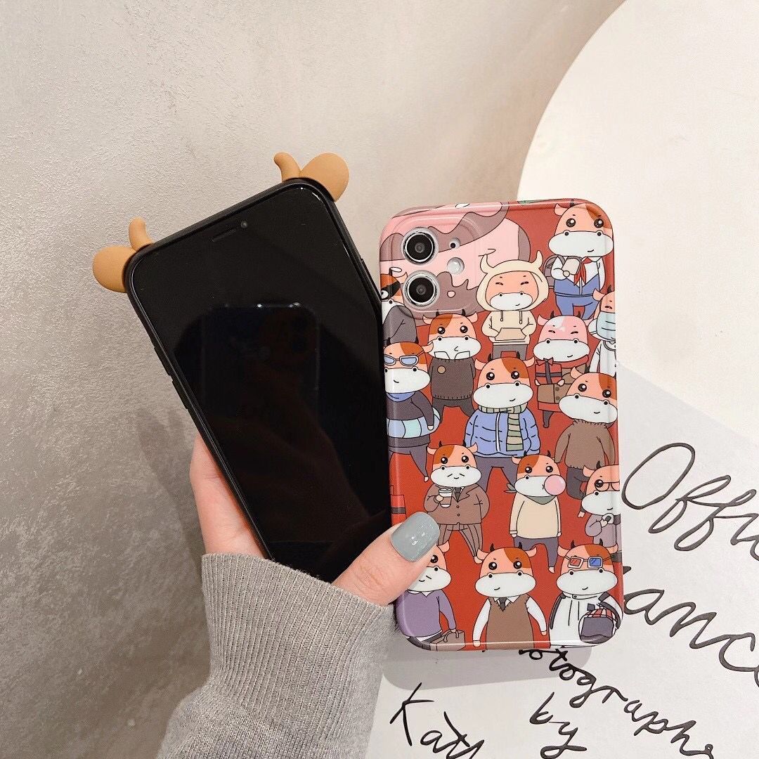 Ốp Điện Thoại Mềm Hình Bò Sữa 3D Cho Iphone 12pro Max 12mini 11pro Max Xs Max Xr Se 2020 7 8 Plus | BigBuy360 - bigbuy360.vn