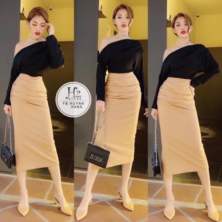 Áo thun tay dài lệch vai