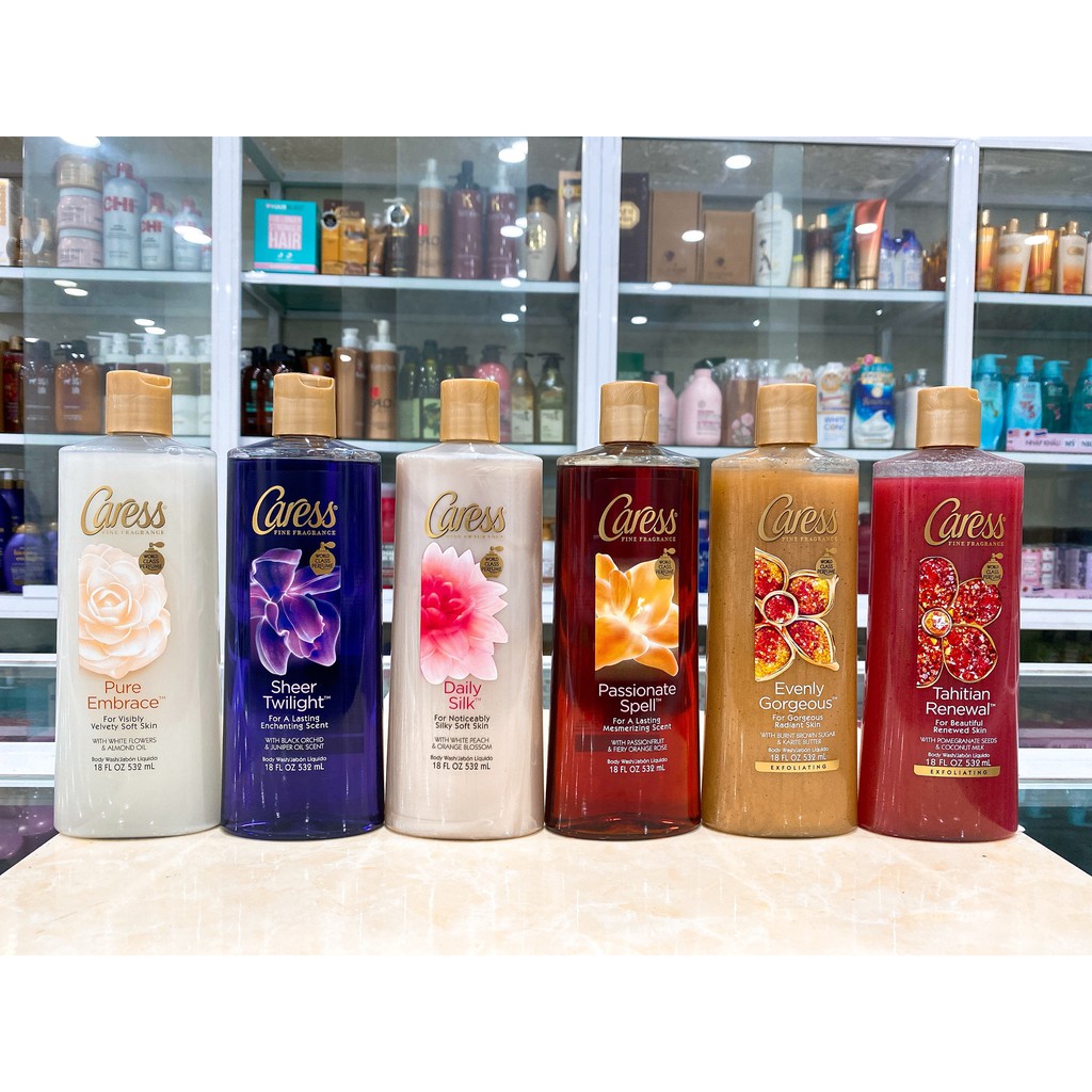 Sữa Tắm Dưỡng Ẩm Trắng Da Hương Nước Hoa Caress Mỹ 532ml