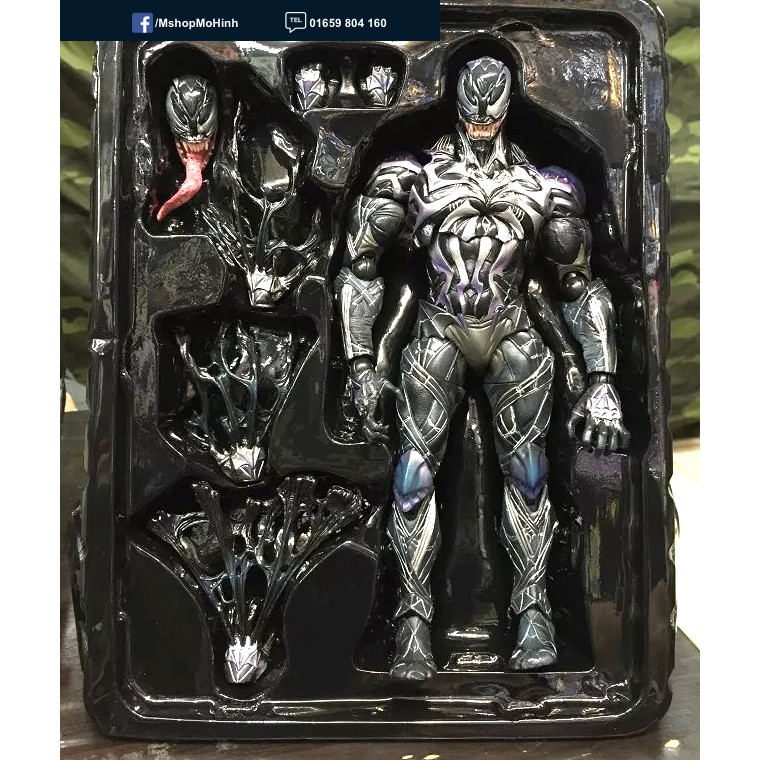 Mô hình Venom đen Play Arts Kai Trung Quốc - cao khoang 26cm.