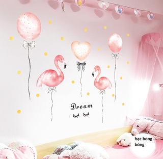 Decal trà sữa Hạc bong bóng cute