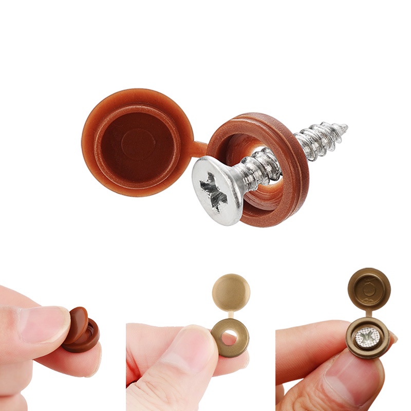 100Pc Screw Cover Fold Caps Button Plastic for Car Furniture M4 M5 Self-tapping Decorative Cover Prevent Dust Hardware Screw Cap