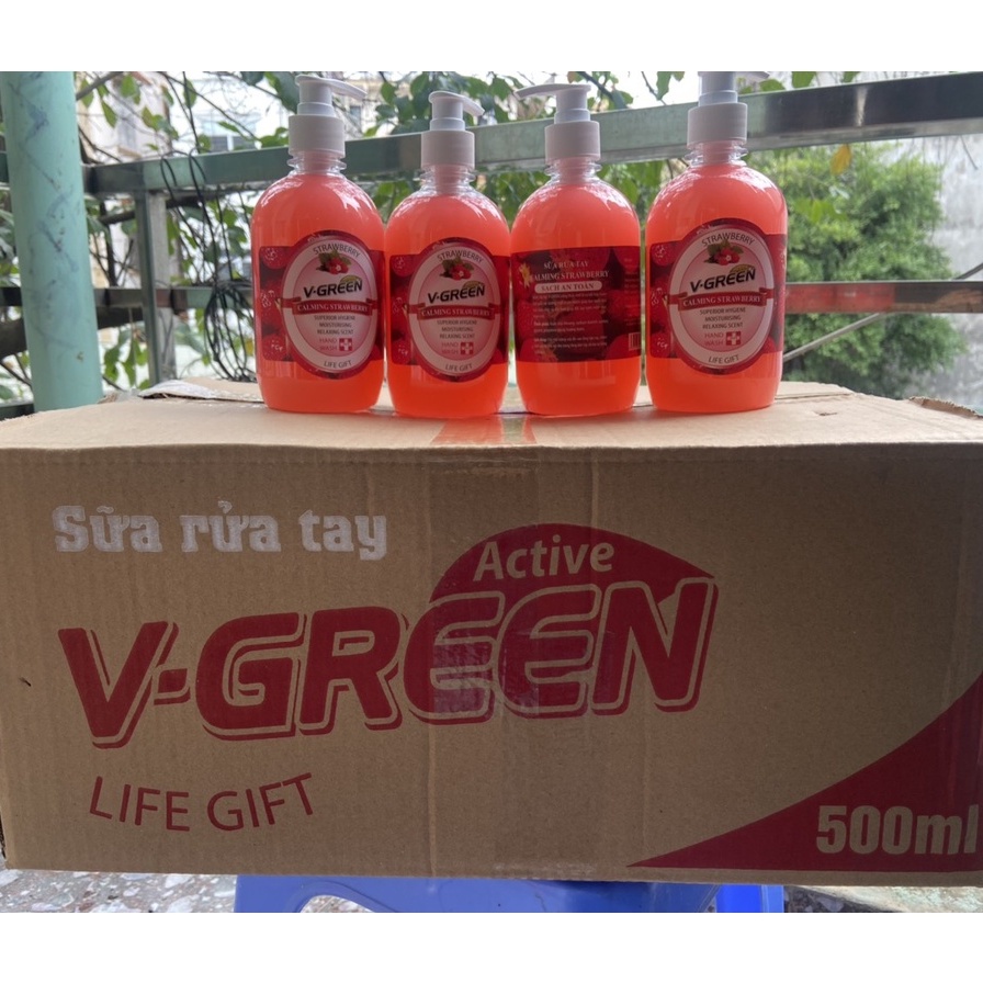 Nước rửa tay V-GREEN sát khuẩn chai lớn 500ml