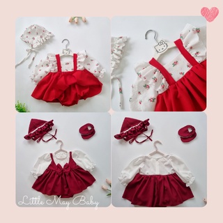Body sơ sinh bodysuit bé gái dễ thương họa tiết cho bé sơ sinh,1 tuổi kèm mũ hoặc turban