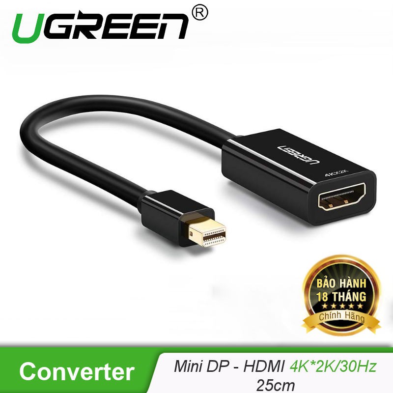 Cáp chuyển đổi Mini DisplayPort đầu đực sang HDMI đầu cái, dài 25cm, hỗ trợ 4K*2K/30Hz UGREEN MD112