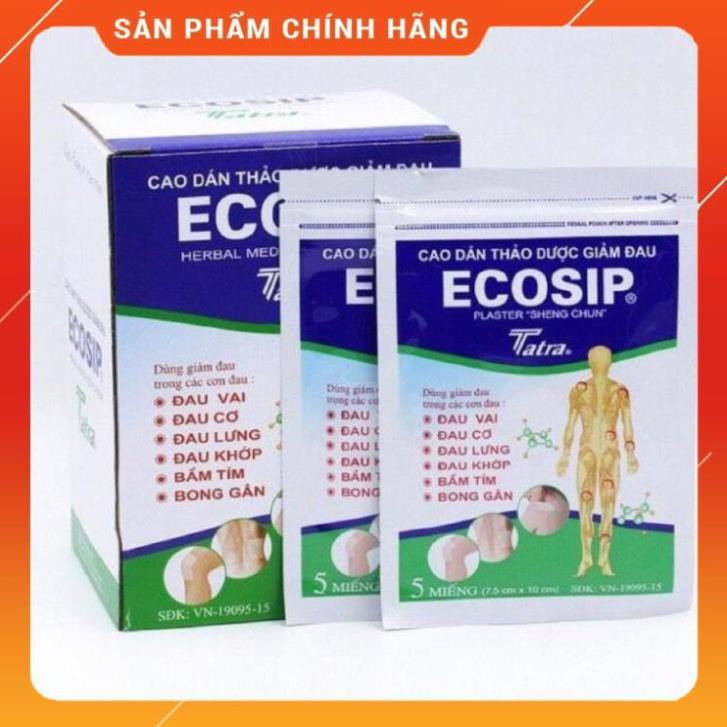 Cao dán thảo dược giảm đau Ecoship (1 túi 5 miếng)