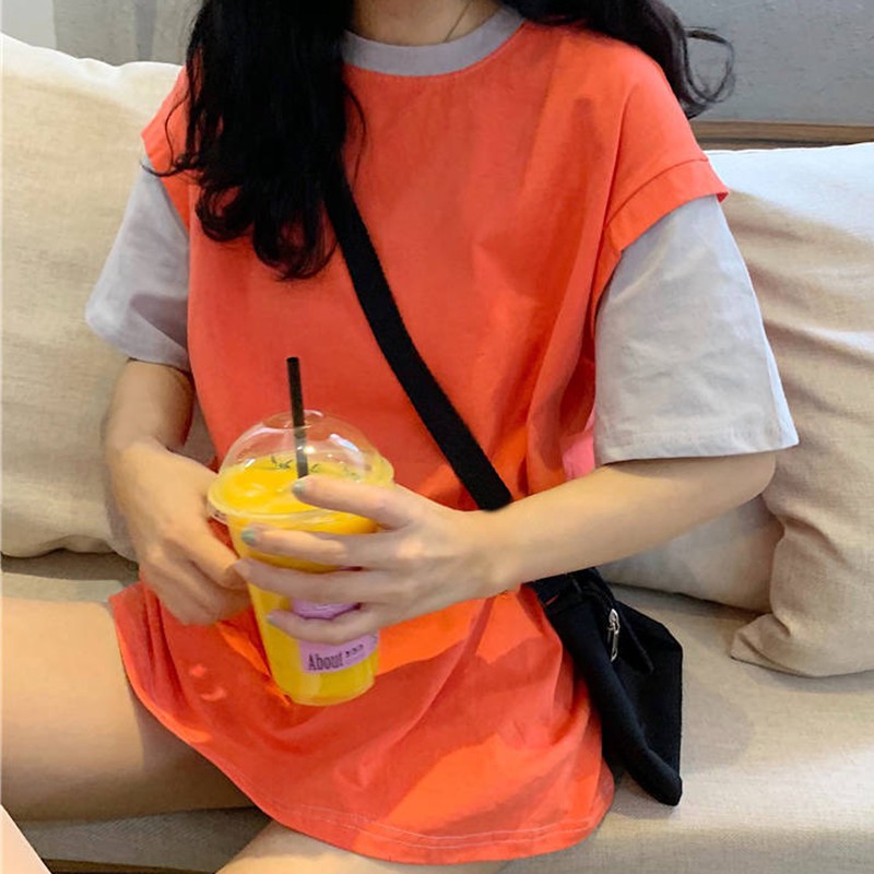Áo thun tay ngắn cho nữ phối màu độc đáo
