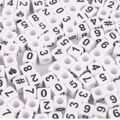 10/25/50gam hạt số vuông 7mm nhiều màu làm vòng tay