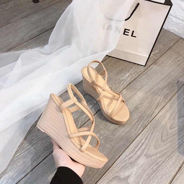 Sandal xuồng quai đan 9cm siêu hot