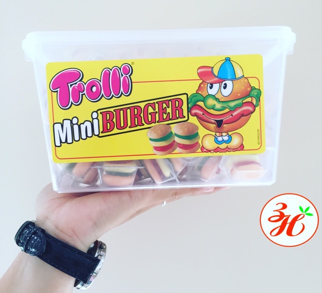 Kẹo dẻo hamburger Trolli date T6/22 Mỹ