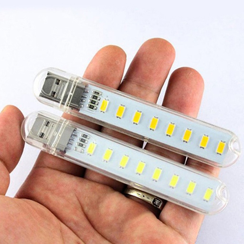 Bộ 2 Đèn Led 8 Bóng Siêu Sáng Cắm Cổng Usb