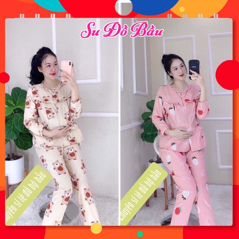 Bô Bầu Dài Tay Kate Mặc Cữ Cho Bé, Tiện Cho Bé Bú