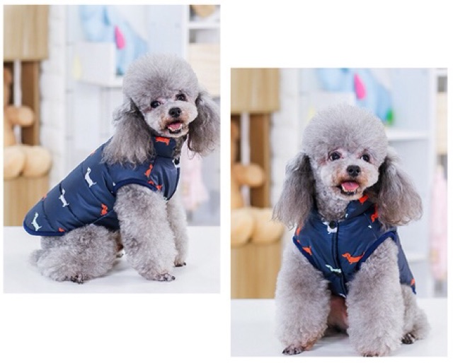 Áo phao lót nỉ cho thú cưng, áo mùa đông cho chó mèo