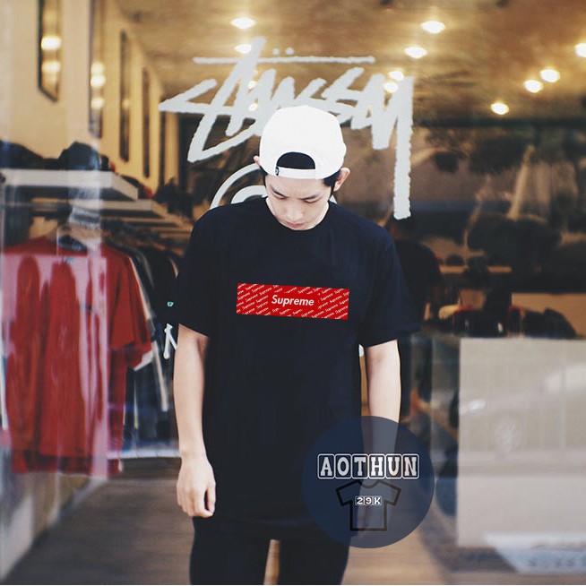 ÁO THUN SUPREME ĐEN FREESIZE