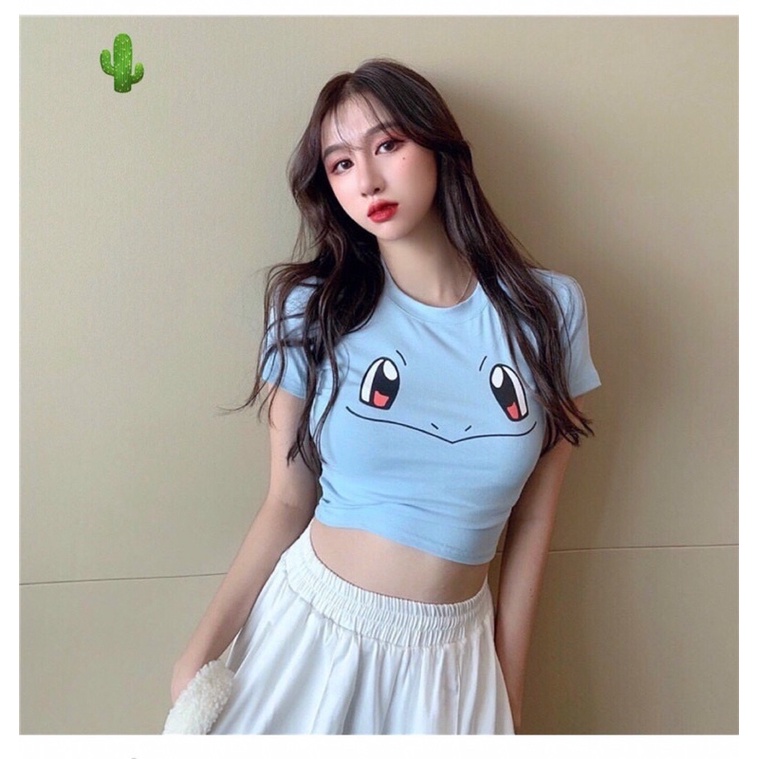 Áo Croptop Pikachu Ảnh Thật Cưng Xỉu - Form Croptop Ôm Dáng Giá Rẻ