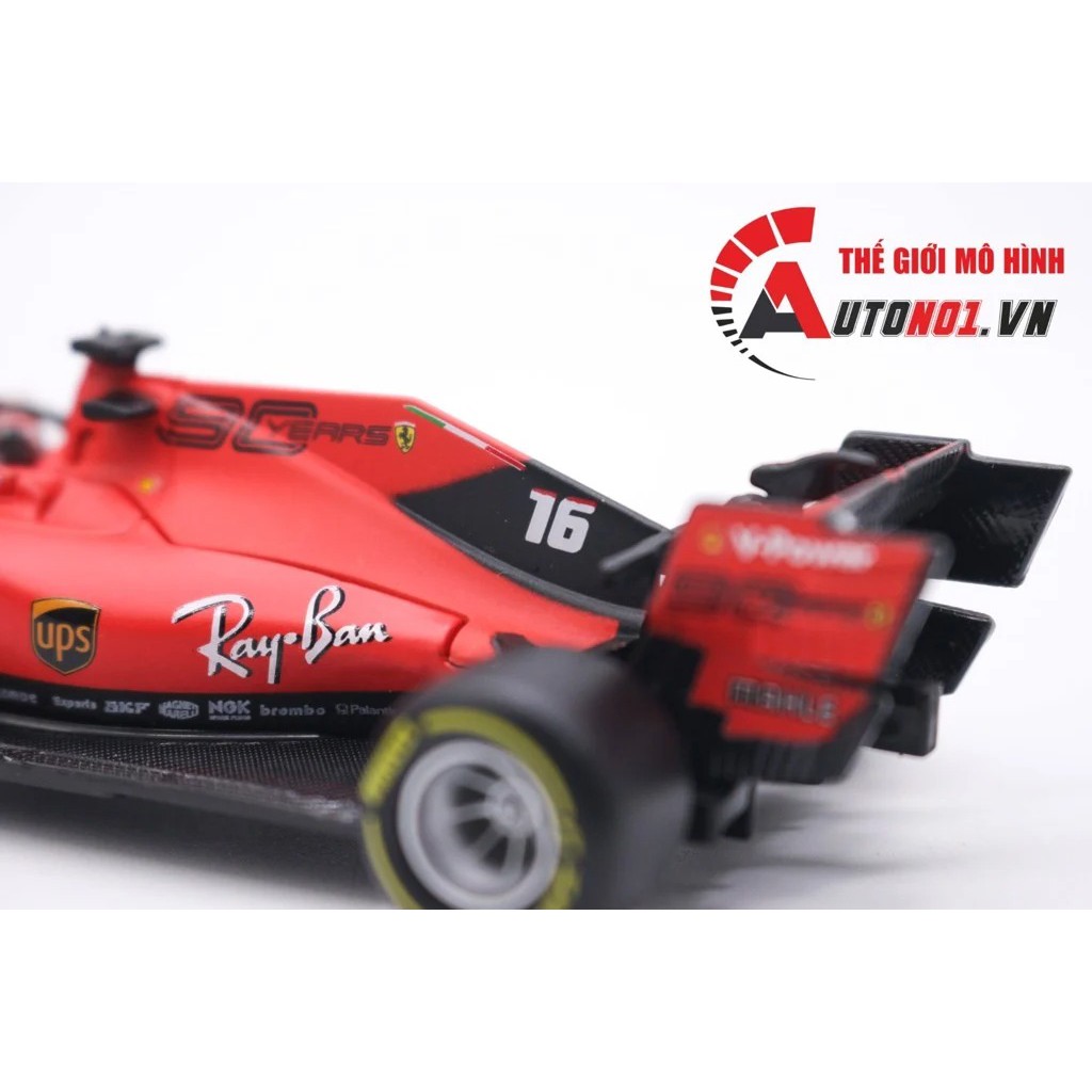 MÔ HÌNH XE F1 FERRARI SF90 #16 2019 HỘP MICA 1:43 BBURAGO 7544