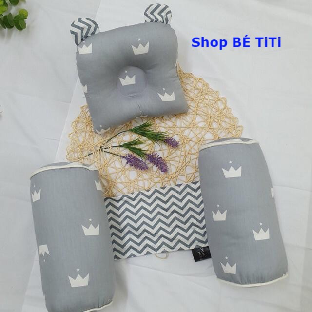 Bộ Gối Chặn và Gối Lõm Đầu Vỏ đỗ Cho Bé Yêu [ Shop Bé TiTi ]