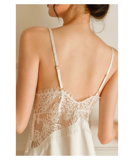 ♥️Q11.HCM♥️[LL 524] váy ngủ cao cấp - đầm ngủ lụa satin sexy phối ren -cochunhochuyensi