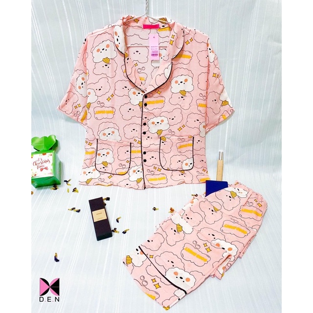 Bộ Pijama 2 Túi - Freesize - Lụa Mịn