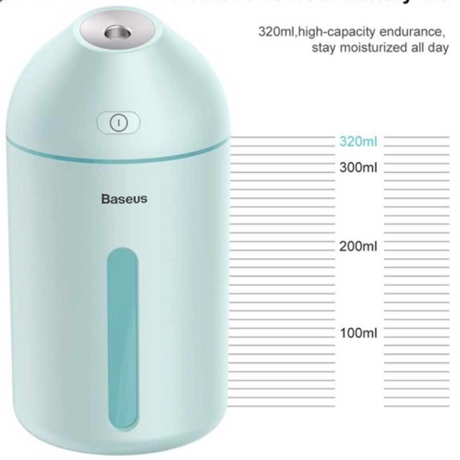 [Chính hãng-Sẵn] Máy phun sương tạo ẩm - lọc không khí mini Baseus Cute Mini Air Humidifier LV087 (320ml, USB 5V) LV087